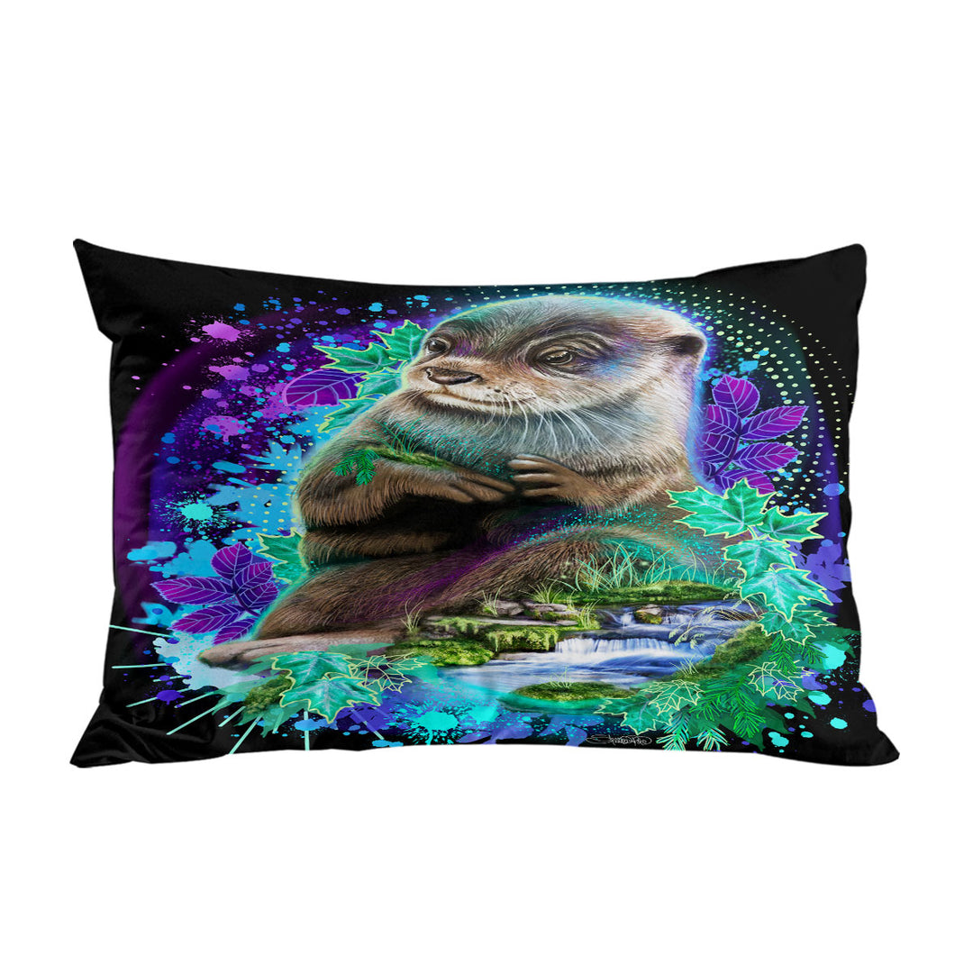 Animal Art Waterfall Otter Spirit Pillow Cases