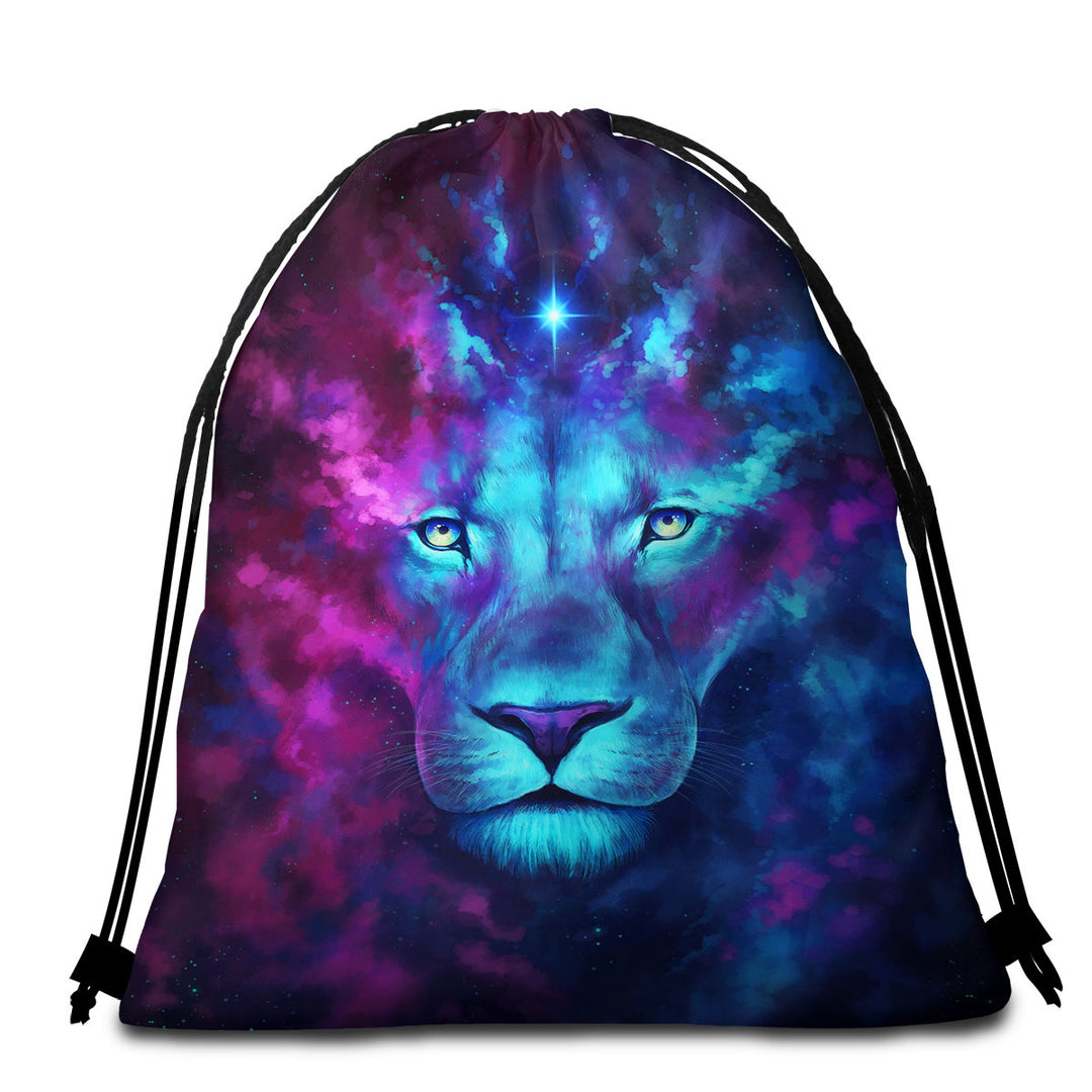 Animal Beach Towel Pack Fantasy Art Firstborn Space Lion