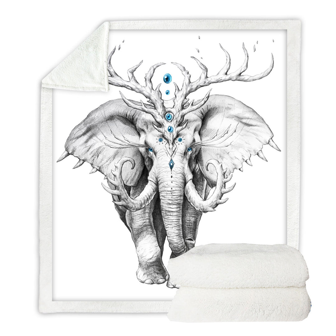 Animal Drawing Elephant Sofa Blankets