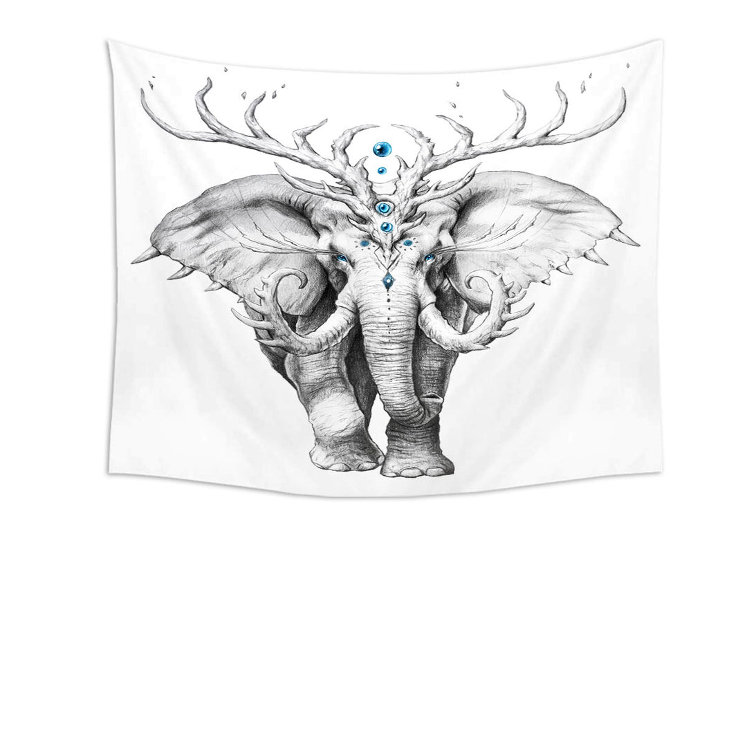 Animal Drawing Elephant Tapestry Wall Decor