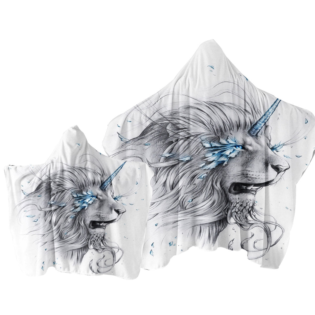 Animal Drawings Lion Soul Towel Hoodie