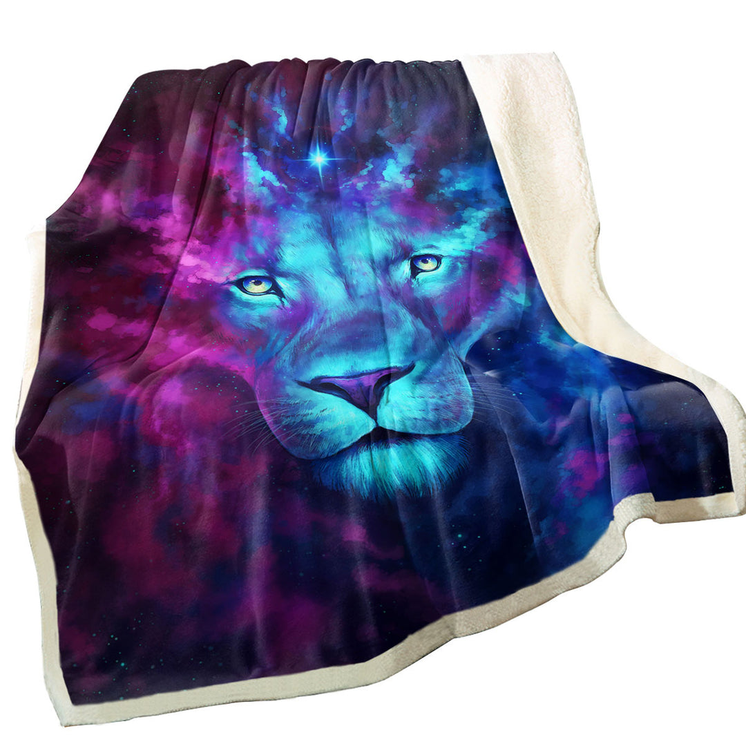 Animal Fleece Blankets Fantasy Art Firstborn Space Lion