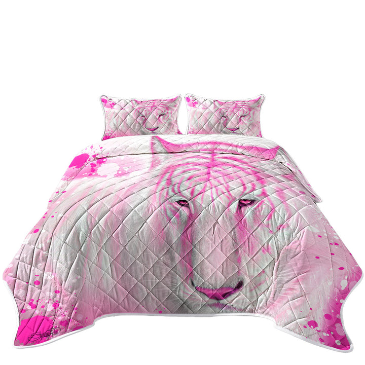 Animal Painting Hot Pink Tigress California King Quilt Sets