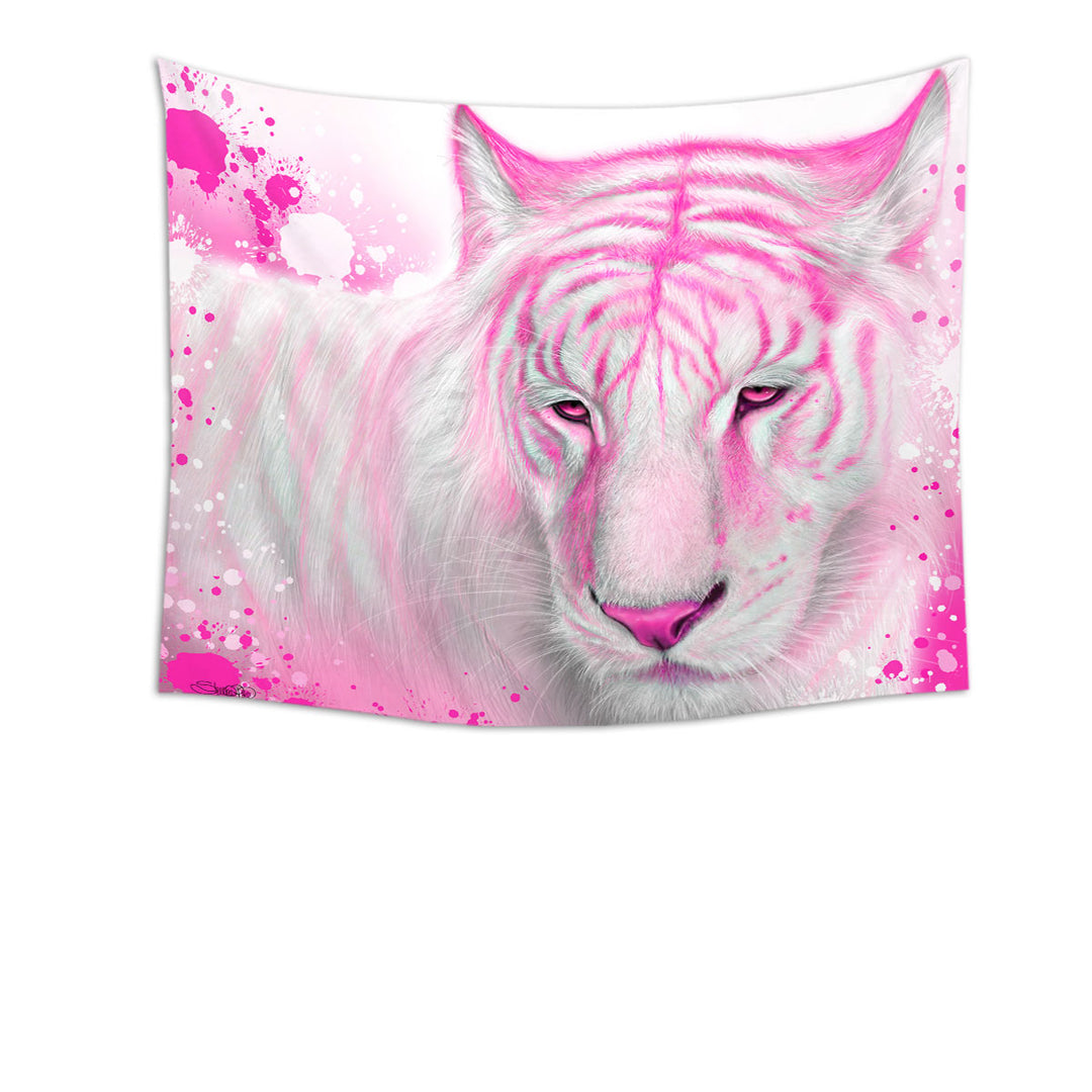 Animal Painting Hot Pink Tigress Tapestry Wall Decor