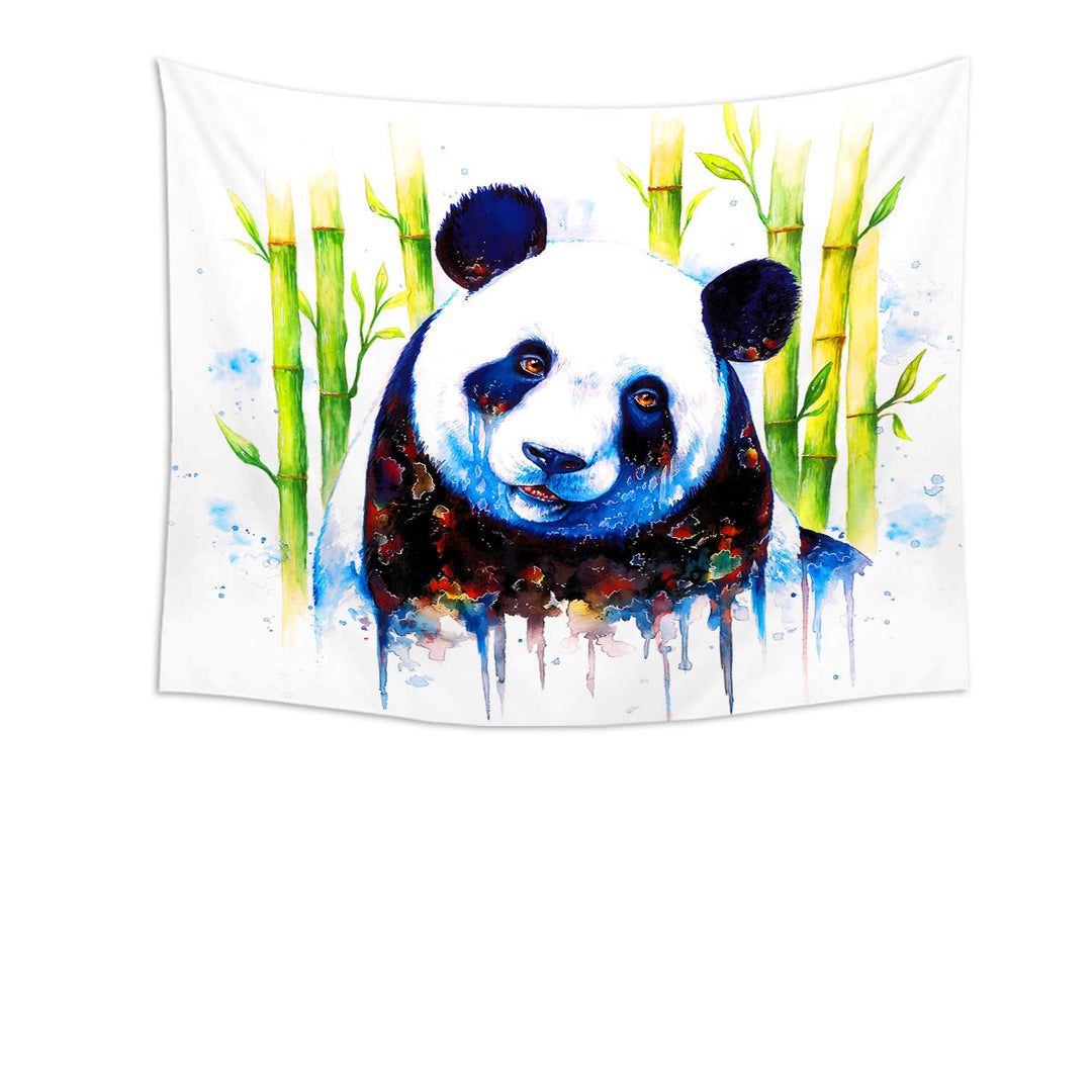 Animal Wall Decor with Art Painting Bamboo Panda Tapestry