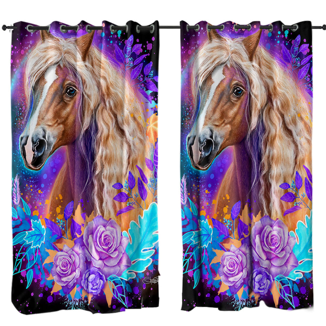 Animals Art Horse Spirit Curtains for Bedroom