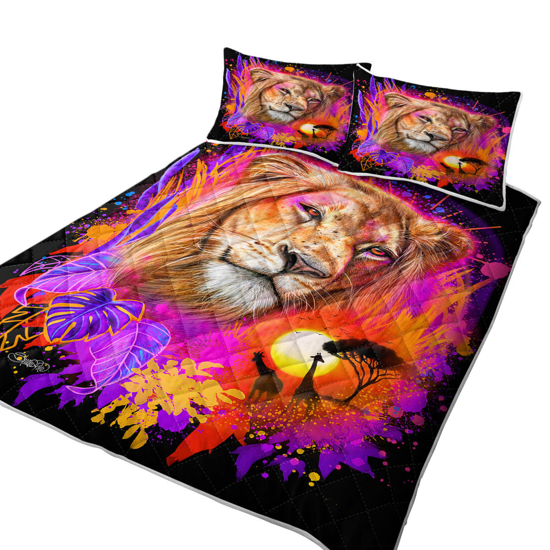 Animals Art Lion Spirit Quilts for Beds