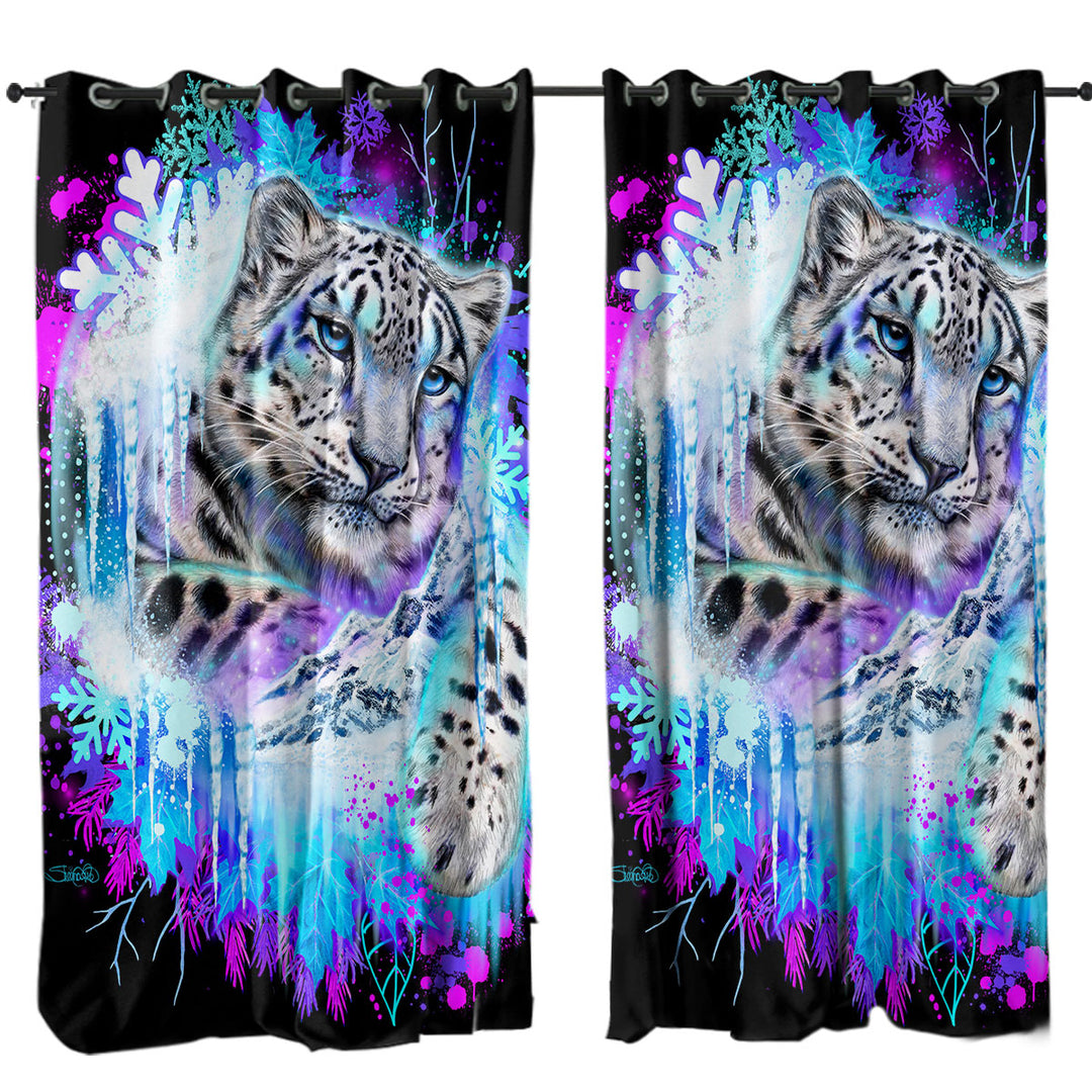 Animals Art Snow Leopard Spirit Curtains