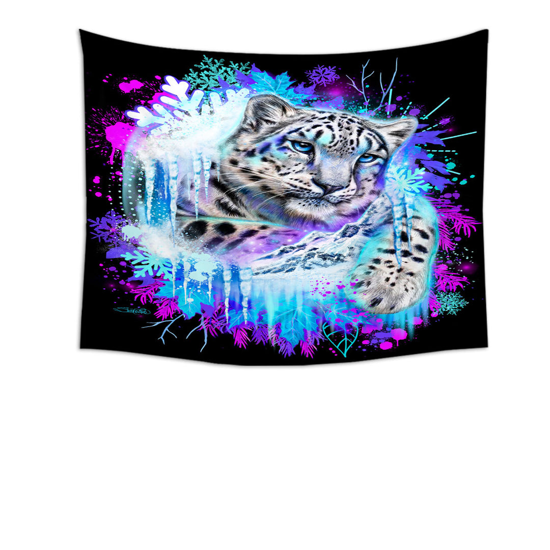 Animals Art Snow Leopard Tapestry Wall Decor