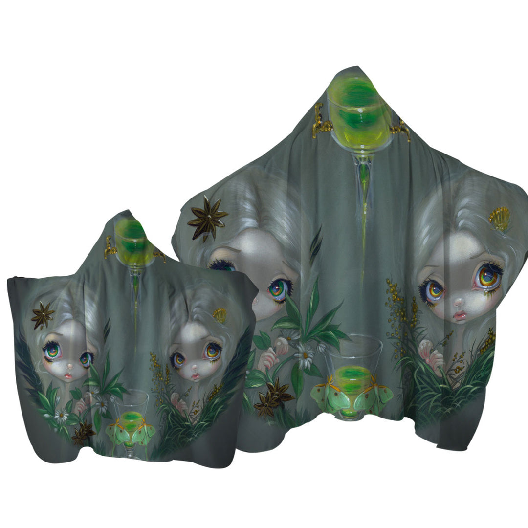 Anise and Artemesia Two Absinthe Fairy Twin Hooded Beach Towel