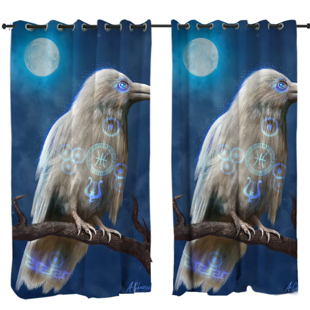 Apollos Cool White Crow Curtains