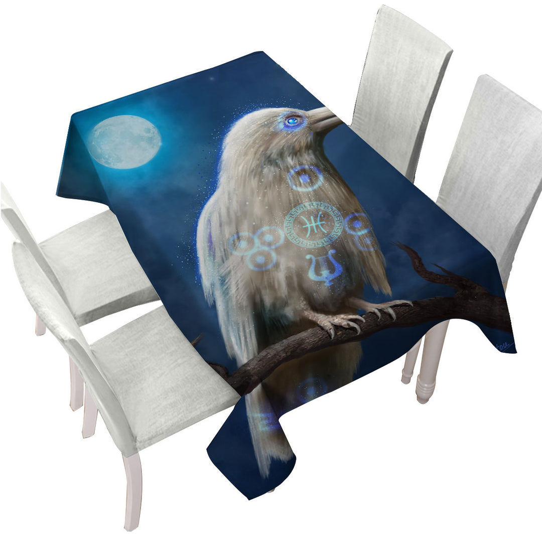 Apollos Cool White Crow Custom table cloth