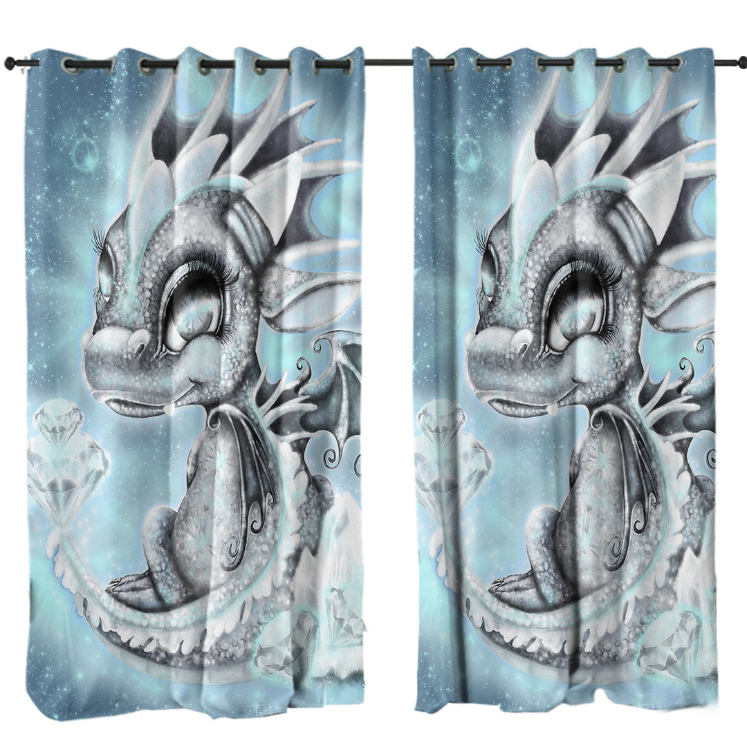 April Diamond Birthstone Lil Dragon Drapes for Living Room