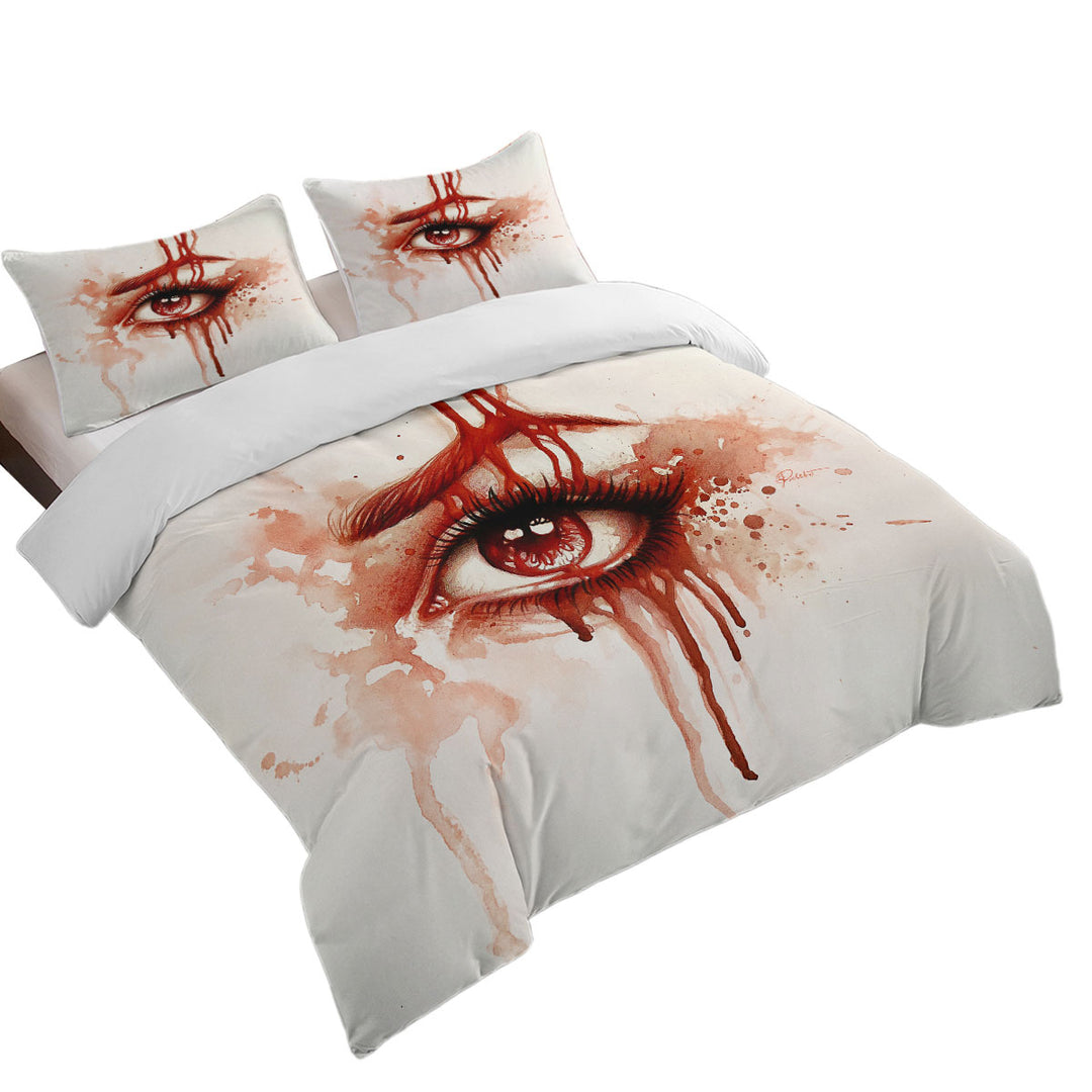 Art Painting Bloody Eye Red Tears Duvet Covers