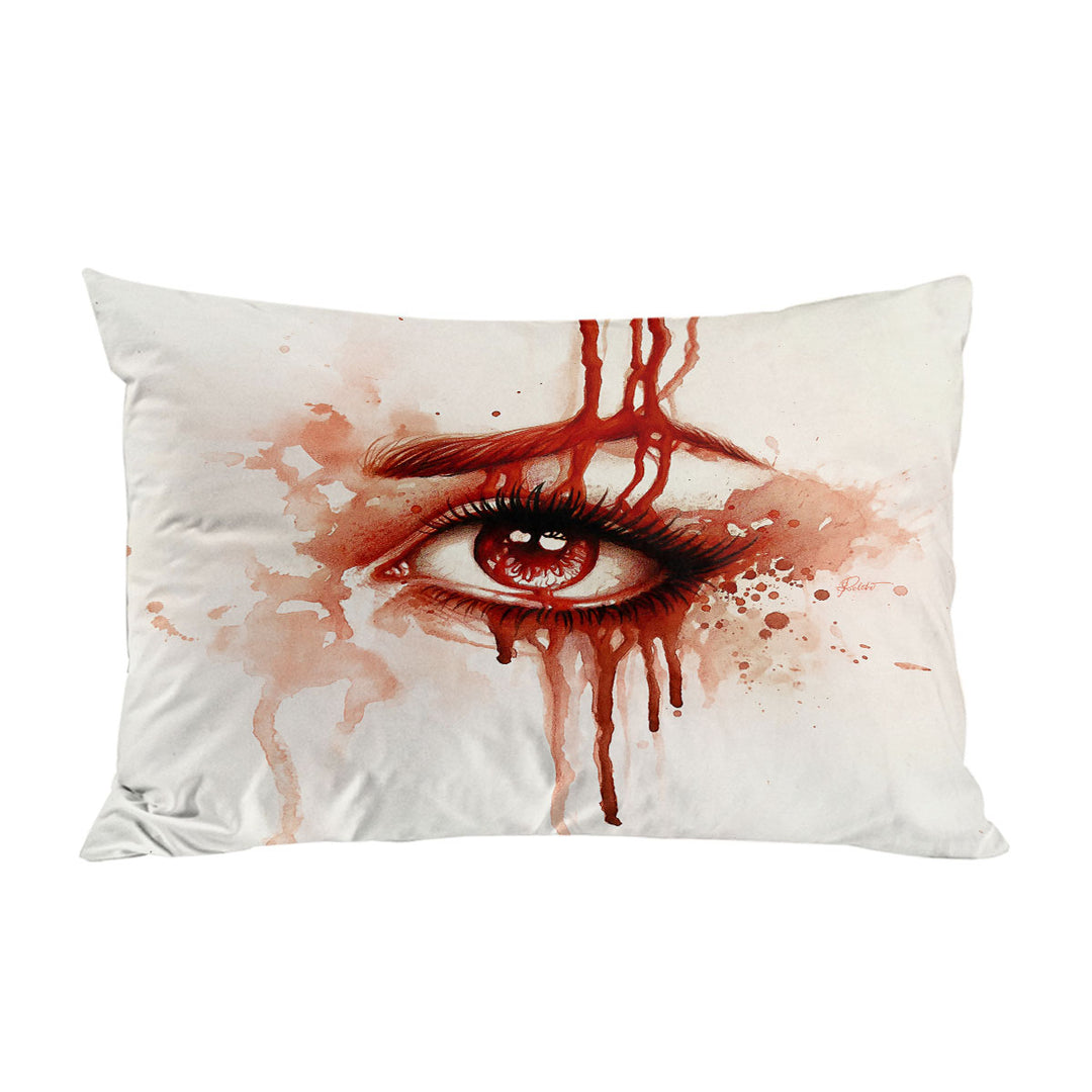 Art Painting Bloody Eye Red Tears King Pillow Cases