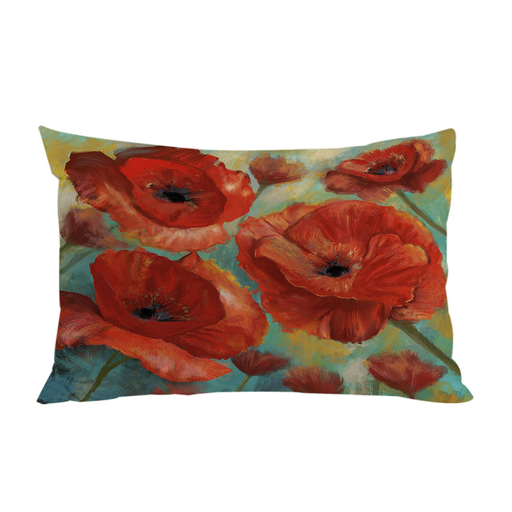 Art Painting Bold Red Poppies Pillowcase