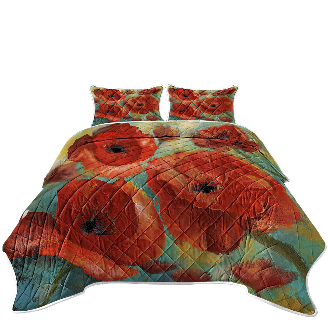 Art Painting Bold Red Poppies Quilts