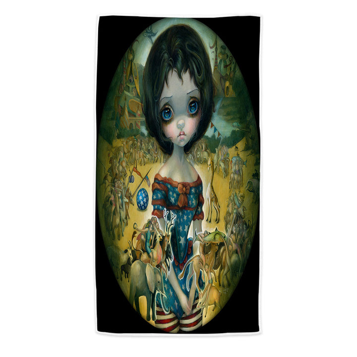 Art Painting Bosch Circus Girl Beach Towel