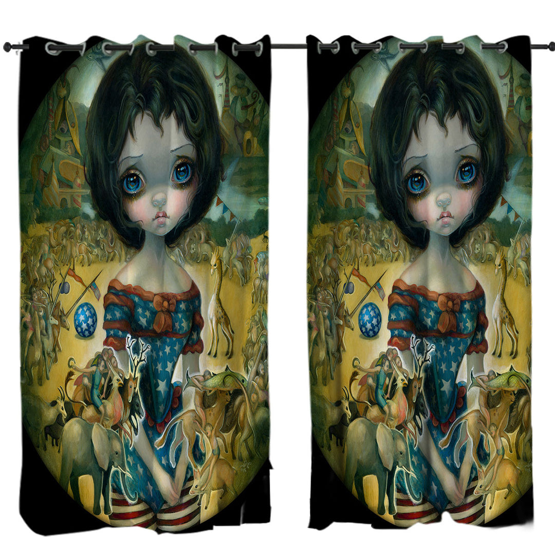 Art Painting Bosch Circus Girl Curtains for Bedroom