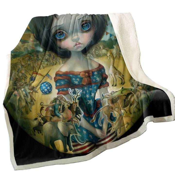 Art Painting Bosch Circus Girl Throw Blanket