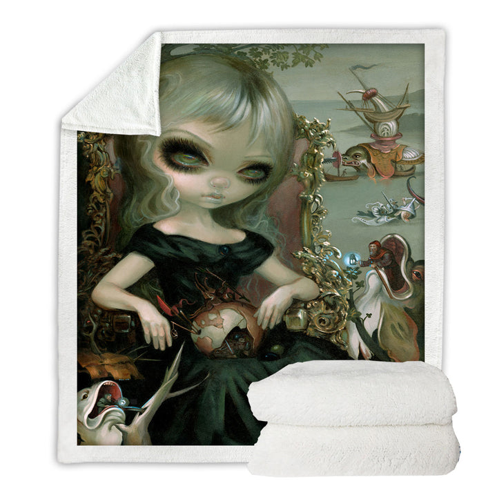 Art Painting Bosch Princess Sherpa Blanket