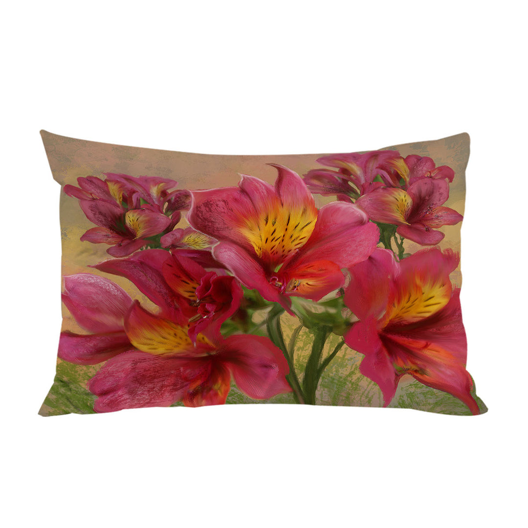 Art Painting Bright Orchids Flowers Pillow Case Covers