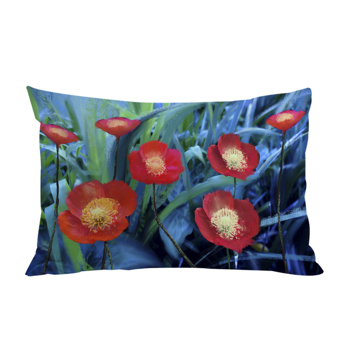 Art Painting Bright Poppies Flowers King Pillow Cases