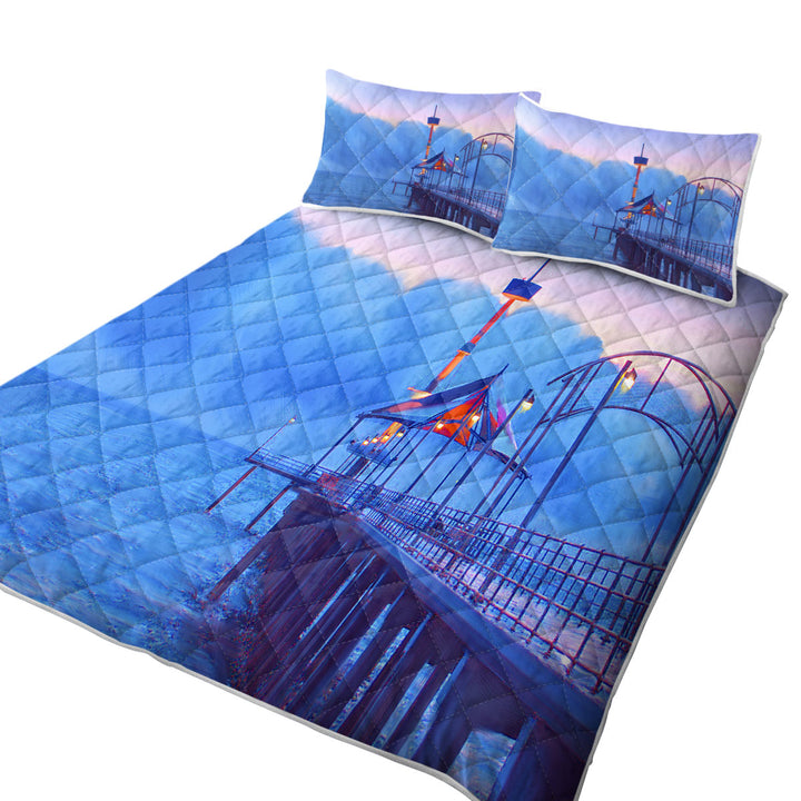 Art Painting Brighton Beach Sunset Quilts for sale