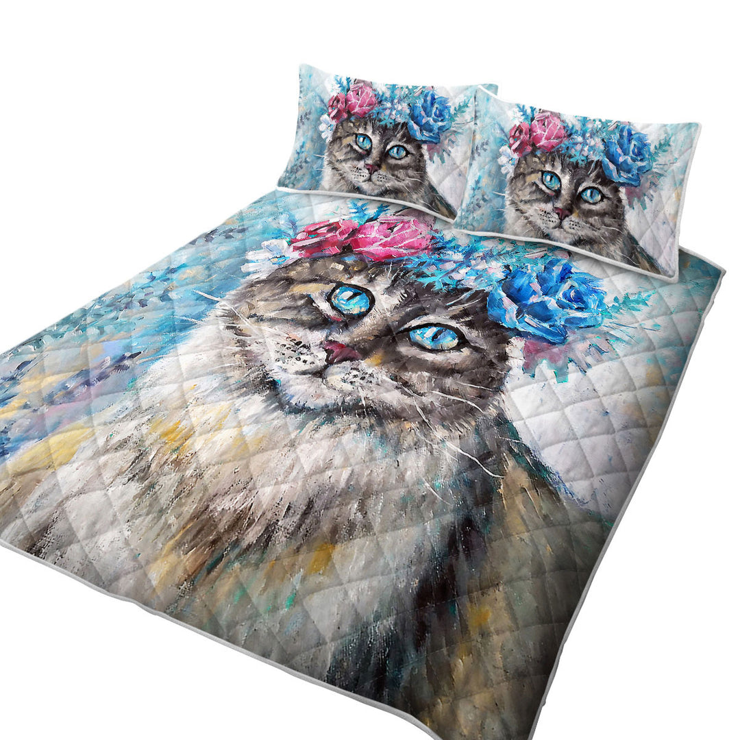 Art Painting Cat Quilts for Beds