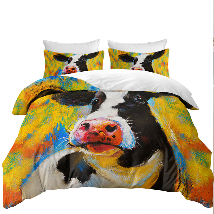 Art Painting Cow Oversized King Duvet Cover