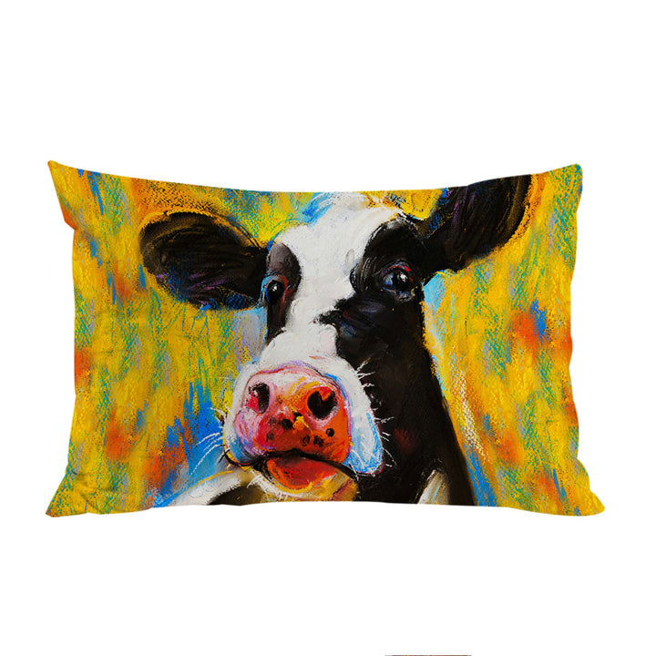 Art Painting Cow Pillowcase