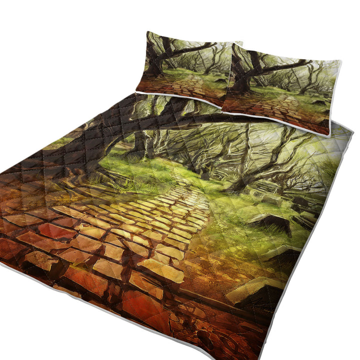 Art Painting Forest Scary Path Coverlet