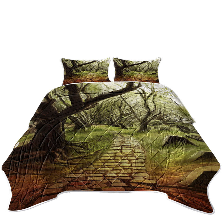 Art Painting Forest Scary Path King Size Quilt