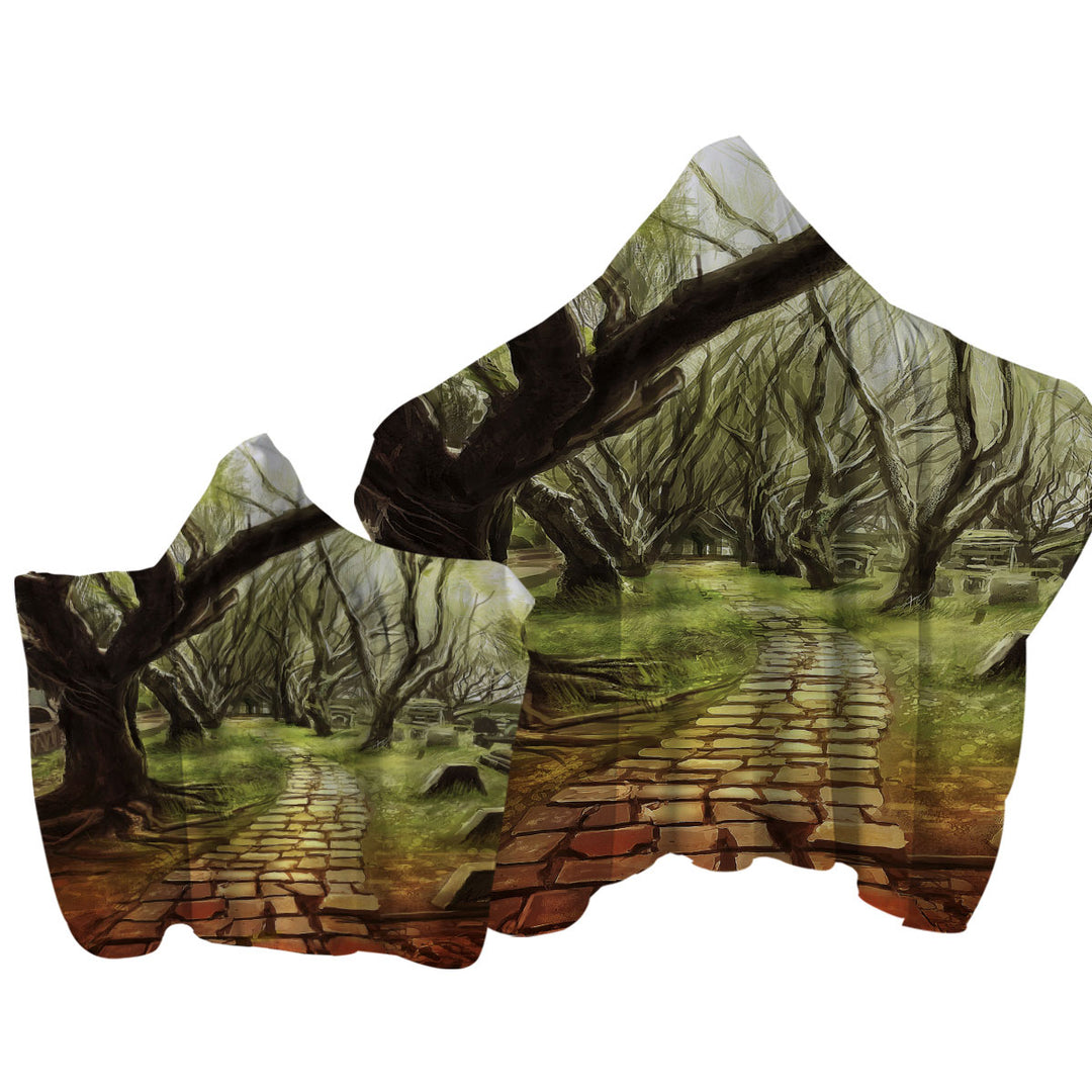 Art Painting Forest Scary Path Towel with Hood