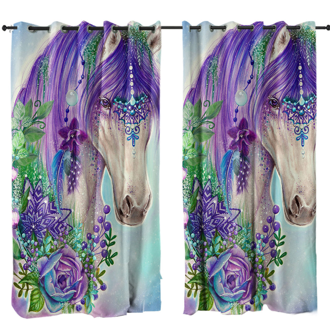 Art Painting Gypsy Violet Horse Drapery