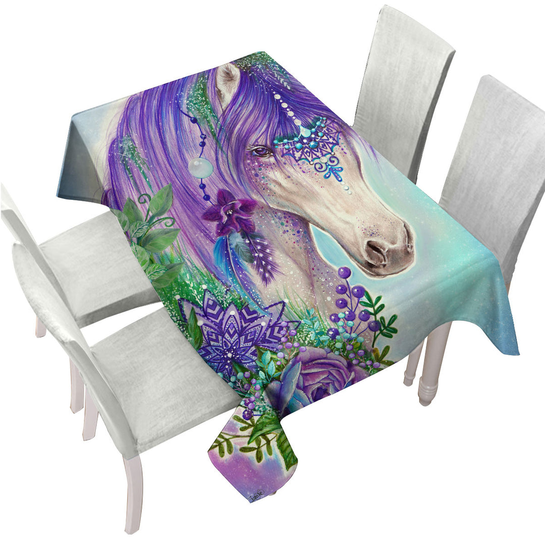 Art Painting Gypsy Violet Horse Tablecloth