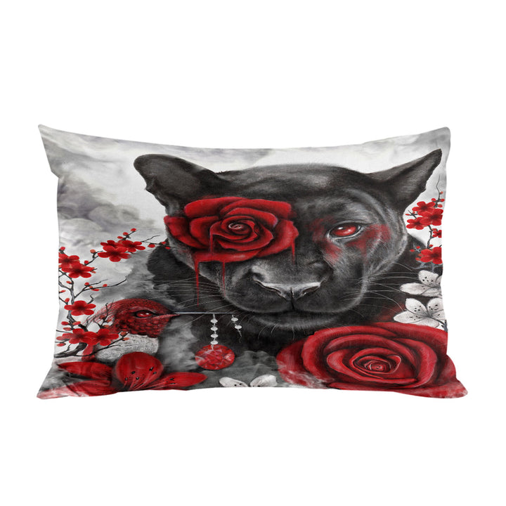 Art Painting Ruby Rose Panther and Hummingbird Pillow Cases