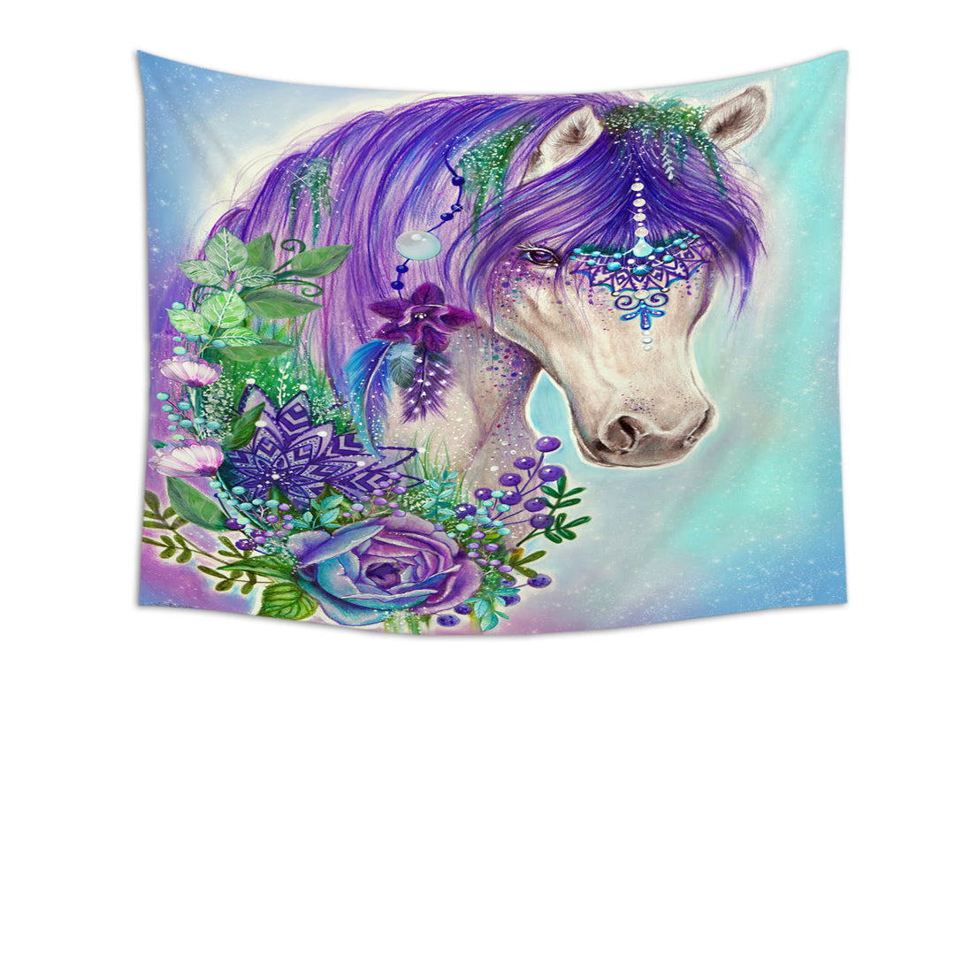 Art Painting Tapestry with Gypsy Violet Horse Wall Decor