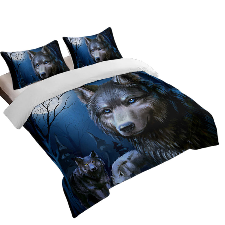 Art Painting Wolves Night Coverlets