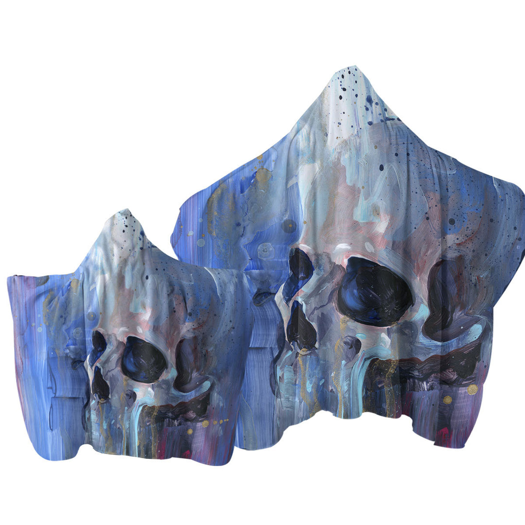 Art Painting of Human Skull Towel with Hood