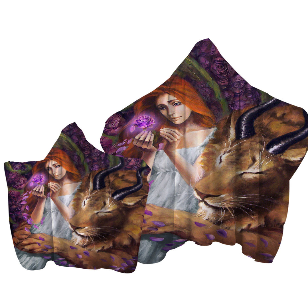 Art by Ruth Thompson Fairytale Beauty and Beast Towel Hoodie