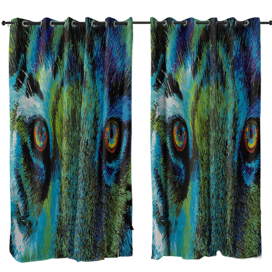 Artistic Animal Design Tiger Eyes Drapes