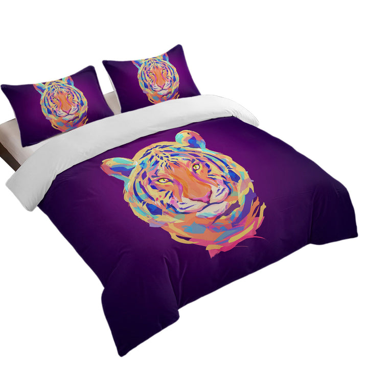 Artistic Colorful Tiger Duvet Cover