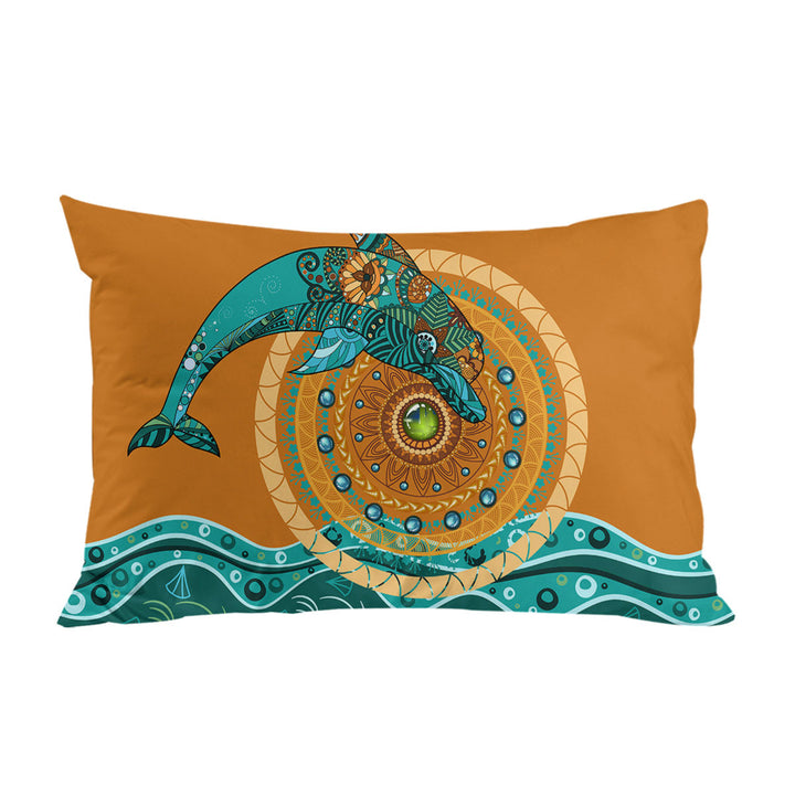 Artistic Dolphin over the Sun Pillowcase