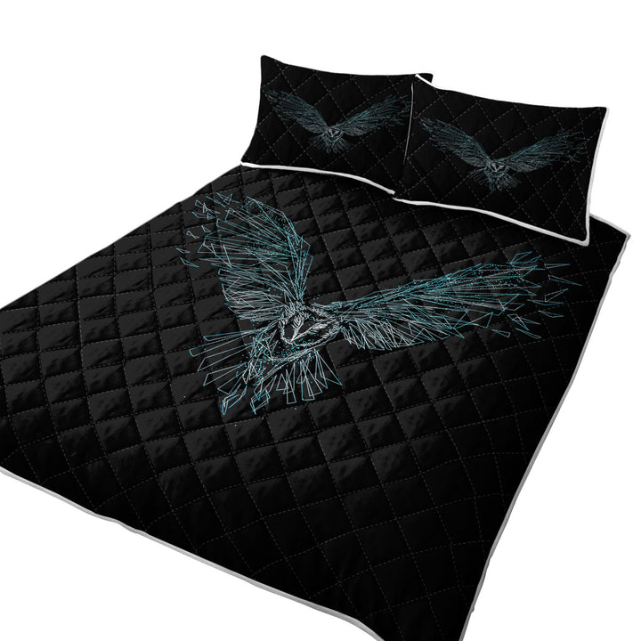 Artistic Flying Owl Drawing Coverlets