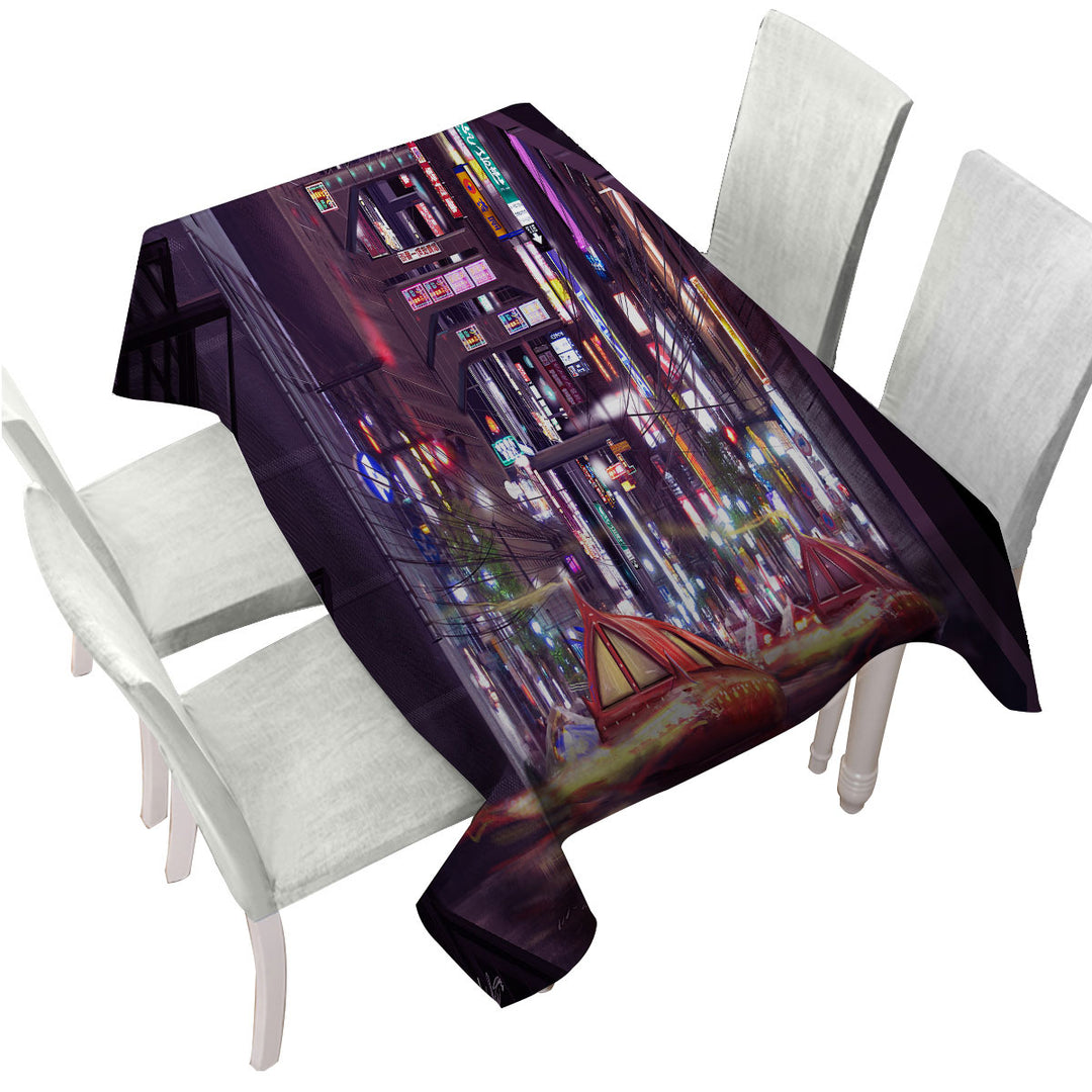 Artistic Future Tokyo City Tablecloth