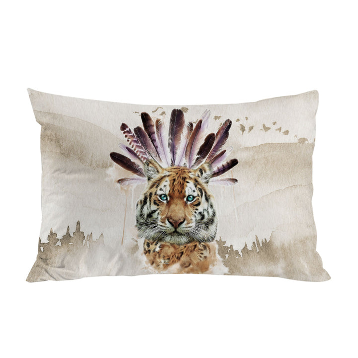 Artistic Native American Tiger Pillow Cases