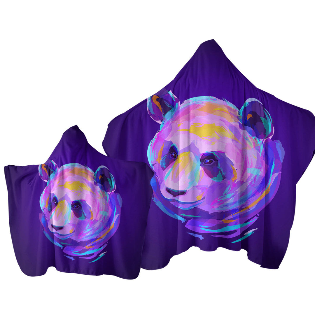 Artistic Purple Panda Towel with Hood