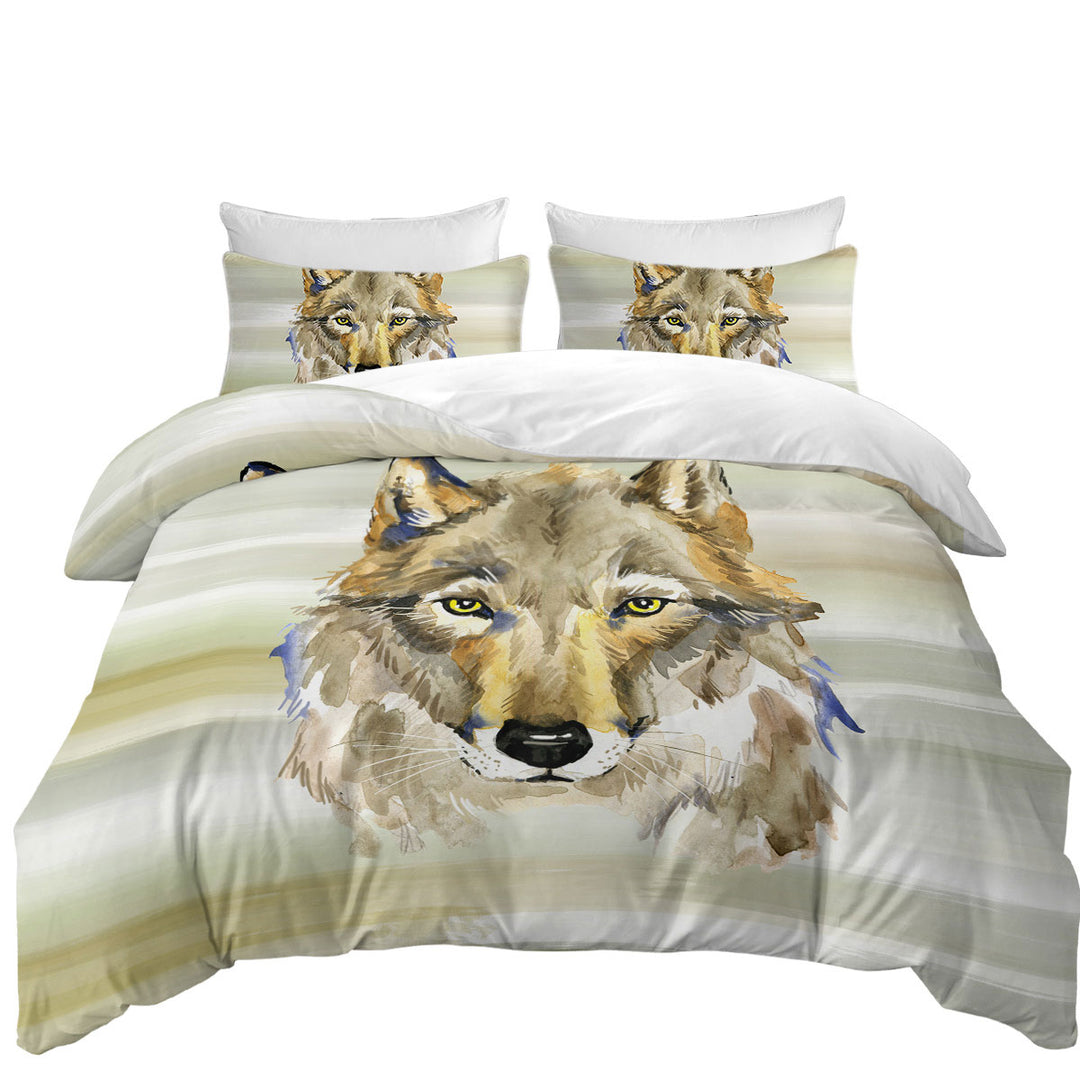 Attractive Painted Wolf Quilt Cover Sets