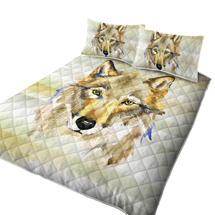 Attractive Painted Wolf Quilt